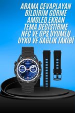 Akıllı Saat Çelik Kordonlu Amoled Ekran Android ve İOS Uyumlu Çağrı Cevaplayabilen - Görsel 5