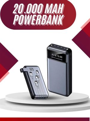 4 Çıkışlı 20.000 Mah Powerbank Uzun Pil Ömürlü Taşınabilir