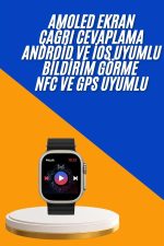 Akıllı Saat Çok Fonksiyonlu Unısex Sosyal Medya Girişli Bluetooth Bağlantılı - Görsel 5