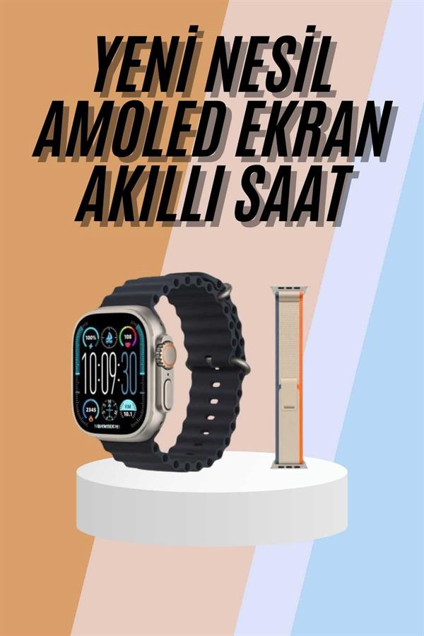 Compressed by jpeg-recompress 49mm Akıllı Saat Amoled Ekranlı Kadın Erkek Kol Saati Plastik Kordon - Görsel 1