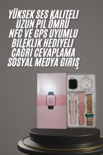 Yeni Nesil Kadın Akıllı Saat Rose Gold Android ve İos Uyumlu - Görsel 5
