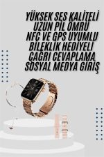 Akıllı Saat 3 Kordonlu Ve Aksesuarlı Bayanlar Için Şık Rose renk - Görsel 5