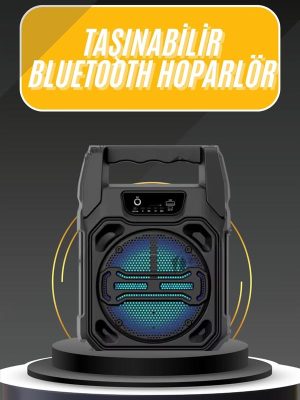 Karaoke Mikrofonlu Fm Radyolu Bluetooth Hoparlör Yüksek Ses Kaliteli