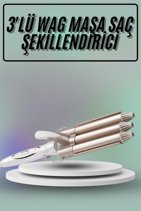 Compressed by jpeg-recompress Saç Şekillendirici Wag Maşa Üçlü Yüksek Isı Ayarlı Seramik Kaplama - Görsel 1
