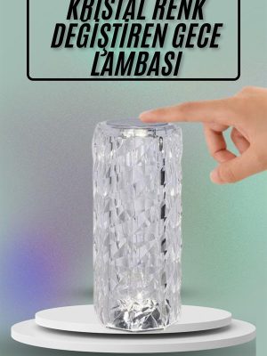 Masa ve Gece Lambası Şık ve Dayanıklı Sensörlü Şarjlı Kristal Lamba