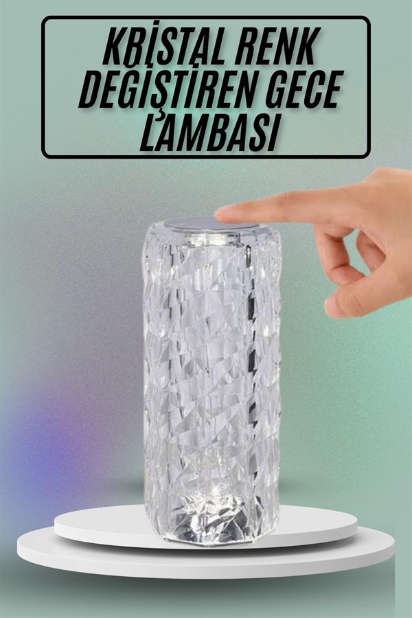 Compressed by jpeg-recompress Masa ve Gece Lambası Şık ve Dayanıklı Sensörlü Şarjlı Kristal Lamba - Görsel 1