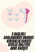 5 Başlıklı Titreşimli Cilt Temizleme Seti Canlandırıcı ve Onarıcı - Görsel 5