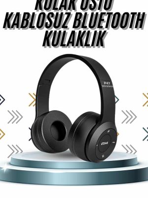 Kulak Üstü Bluetooth Kulaklık Yüksek Ses Kaliteli Ayarlanabilir