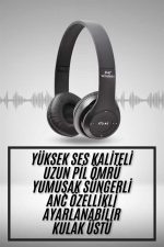 Kulak Üstü Bluetooth Kulaklık Yüksek Ses Kaliteli Ayarlanabilir - Görsel 5