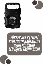 Kablosuz Bluetooth Hoparlör Ses Bombası RGB Işıklı Taşınabilir Yüksek Ses Kaliteli - Görsel 5
