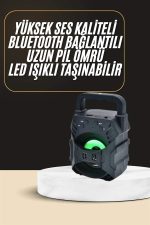Bluetooth Hoparlör Android ve İOS Uyumlu Ses Bombası USB Girişli Taşınabilir - Görsel 5