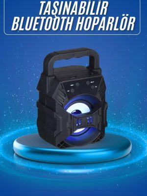 Işıklı Bluetooth Hoparlör Ses Bombası Taşınabilir Yüksek Ses Kaliteli Radyo Özelliği