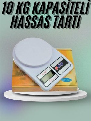 Mutfak Tartısı Dijital Göstergeli Hassas Tartı 10 Kg Kapasiteli