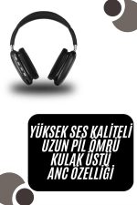 Kulak Üstü Kablosuz Bluetooth Kulaklık Yumuşak Süngerli SD Kart Girişli - Görsel 5