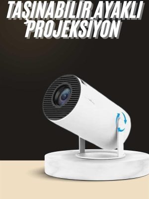 Ayaklı Projeksiyon Taşınabilir Mini Projektör Sinema Projektörü Android