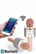 Karaoke Mikrofon Dahili Hoparlörlü Sd-usb-aux Girişli Bluetooth Hoparlör - Görsel 2