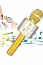 Karaoke Mikrofon Dahili Hoparlörlü Sd-usb-aux Girişli Bluetooth Hoparlör - Görsel 3