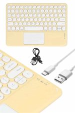 Android ve İOS Uyumlu Bluetooth Klavye Touchpad Slim Kablosuz Wifi Q Klavye - Görsel 2