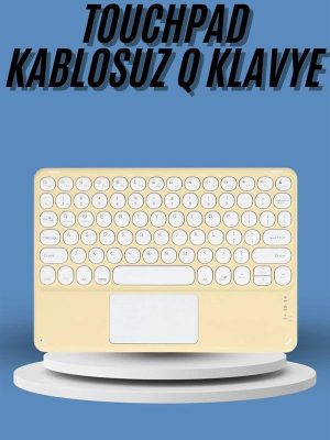 Touchpad Tüm Cihazlara Uyumlu Bluetooth Klavye Touchpad Slim Kablosuz Wifi Q Klavye