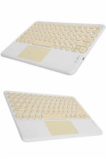 Touchpad Tüm Cihazlara Uyumlu Bluetooth Klavye Touchpad Slim Kablosuz Wifi Q Klavye - Görsel 3