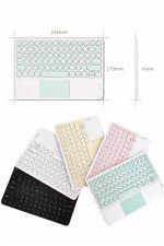 Touchpad Tüm Cihazlara Uyumlu Bluetooth Klavye Touchpad Slim Kablosuz Wifi Q Klavye - Görsel 4