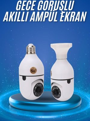 Gece Görüşlü Akıllı Dönebilen Ev Kamerası Ampül Kamera