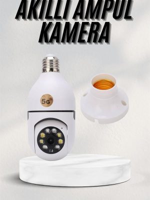 Akıllı Kamera Wifi Kamera Duylu Ampul Görünümlü 360 Derece Dönebilen Ev Kamerası