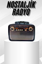 Müzik Kutusu Bluetooth Bağlantılı El Fenerli Nostaljik Tasarım Radyo