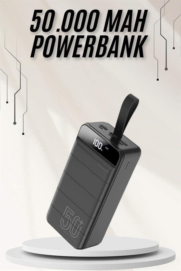 Compressed by jpeg-recompress Powerbank Çoklu Şarj Girişi 50.000 Mah Taşınabilir Dijital Göstergeli - Görsel 1