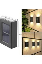 Dekoratif Duvar Lambası Solar Güneş Enerjili Bahçe Aydınlatması - Görsel 2