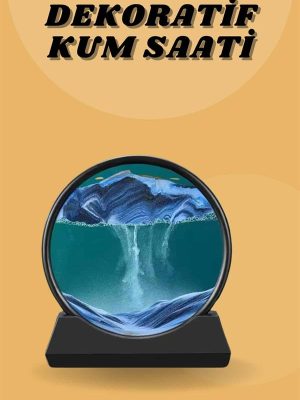 Kum Saati Yuvarlak Şık Kum Tablosu Dekoratif Kum Sulu Kum Saati