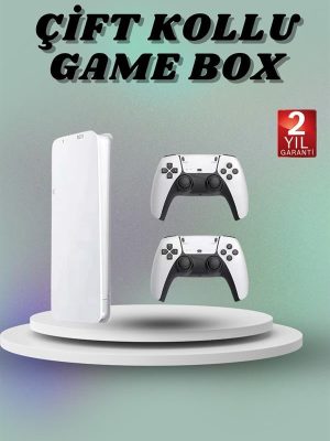 Game Box 3D Çift Oyun Kollu 4K HD Ekran 20000'den Fazla Oyun Seçeneği 2.4G Kablosuz