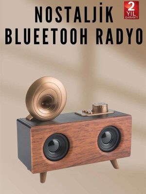 Nostaljik Radyo Bluetooth Bağlantılı Şarjlı Yüksek Ses Kaliteli