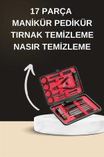 Elektrikli Manikür Pedikür Seti İkili Set 17 Parça Tırnak Bakımı Nasır Temizleme Tırnak Şekillendirme - Görsel 5