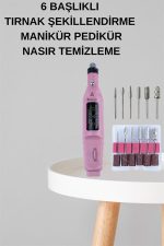 Elektrikli Manikür Pedikür Seti İkili Set 12 Parça Tırnak Bakımı Törpü Protez Çıkarma - Görsel 3