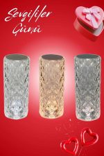 Sevgililer Günü İçin Hediye Kristal Lamba Sevgiliye Hediye USB Şarjlı Gece Lambası - Görsel 4