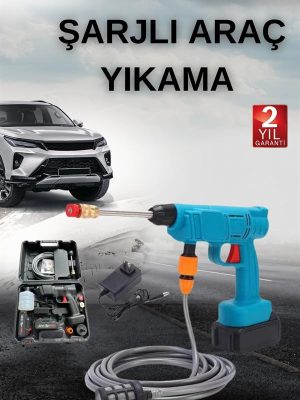 Şarjlı Oto Yıkama, Bahçe Sulama Tabancası Makinesi Yüksek Basınçlı