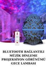 Yumurta Şeklinde Su Dalgalı Bluetooth Speaker Lamba Renkli Şarjlı - Görsel 5