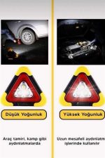 Solar Şarjlı Çok Fonksiyonlu Reflektör Işıklı Ikaz Lambası Acil Durum Reflektörü Acil Durum Uyarı Lambası - Görsel 4