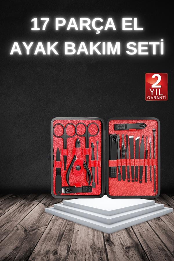 Compressed by jpeg-recompress 17 Parça Manikür Seti Taşınabilir Özel Çantalı El ve Ayak Bakımı Tırnak Batığı Temizleme - Görsel 1