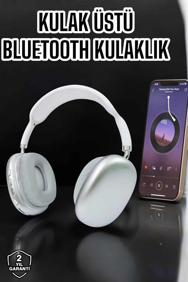 Compressed by jpeg-recompress P9 Plus Kablosuz Kulak Üstü Bluetooth Kulaklık Beyaz Mikrofonlu Kulaküstü Kablosuz Kulaklık - Görsel 1