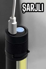 El Feneri Led USB Şarjlı Zoom Mini Led Işık Acil Durum Feneri - Görsel 4