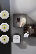 Spot Lamba Led Işık 3'lü Uzaktan Kumandalı Pilli Yapışkanlı Kablosuz - Görsel 3