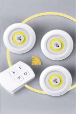 Led Lamba 3'lü Uzaktan Kumandalı Yapışkanlı Beyaz Işık - Görsel 2
