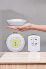 Led Lamba 3'lü Uzaktan Kumandalı Yapışkanlı Beyaz Işık - Görsel 5