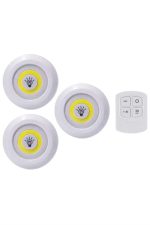 Led Lamba 3'lü Uzaktan Kumandalı Yapışkanlı - Görsel 3