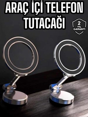 Telefon Tutucu Tüm Arabalara Uyumlu Araç İçi Katlanabilir Manyetik Tasarım