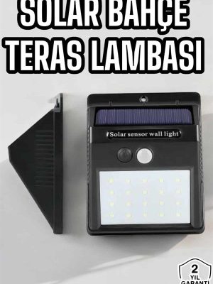 Güneş Enerjili Bahçe Lambası Solar Gece Aydınlatma Sensörlü Lamba