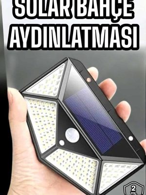 Güneş Enerjili Bahçe Aydınlatma Lambası Solar 100 Led Lamba