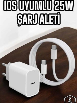 Şarj Aleti İOS 15/15 Pro Max Uyumlu Şarj Adaptörü ve Kablosu